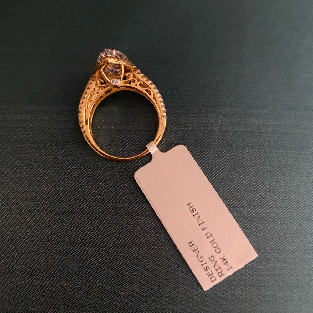 NWT Engagement ring 14k gold finish size 6 gift idea - Picture 9 of 10